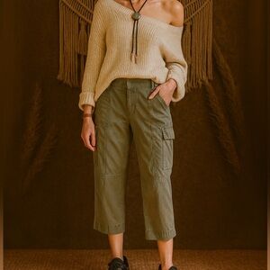 Vintage Khakis International Design Olive Crop Wise Leg Pants Sz 8